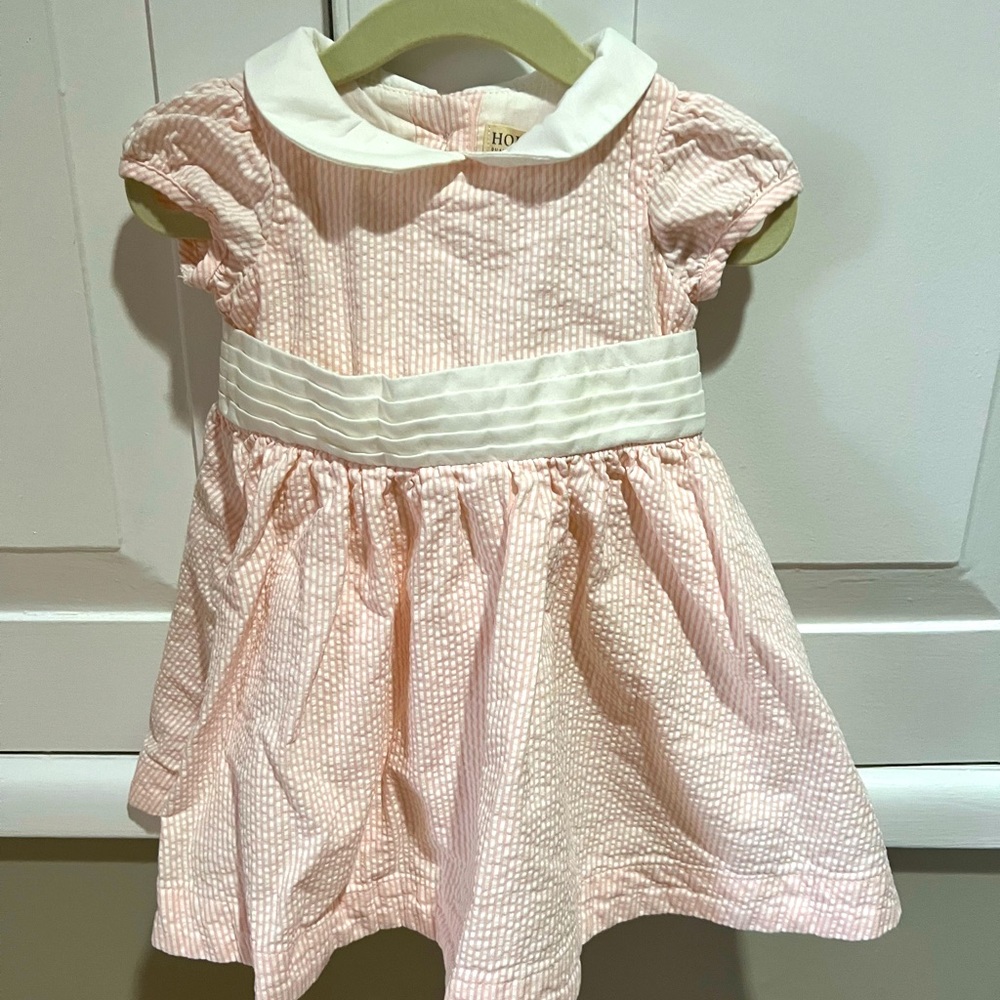 Hope and Henry pink seersucker Easter dress